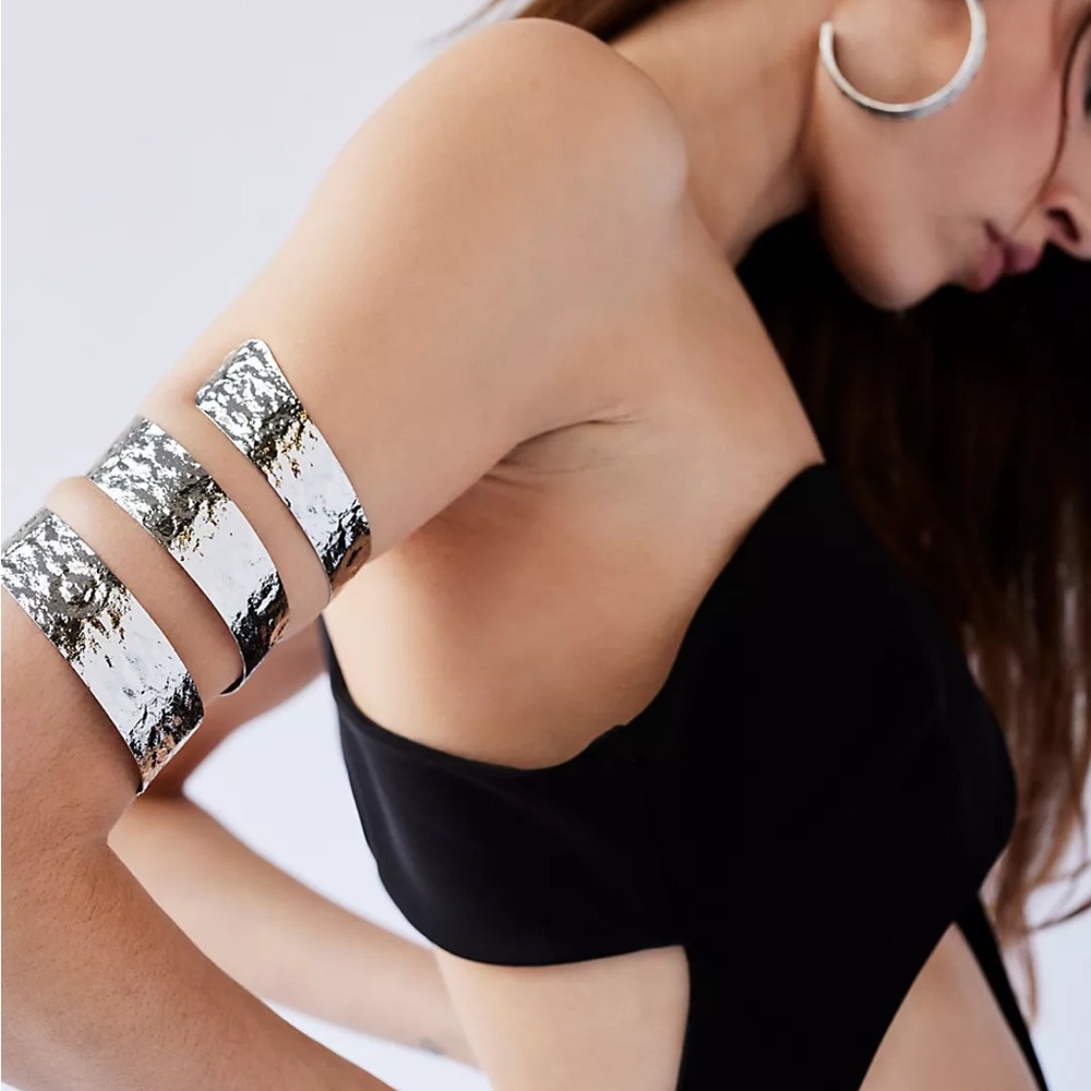 Free People Silver Arm Cuff Bracelet